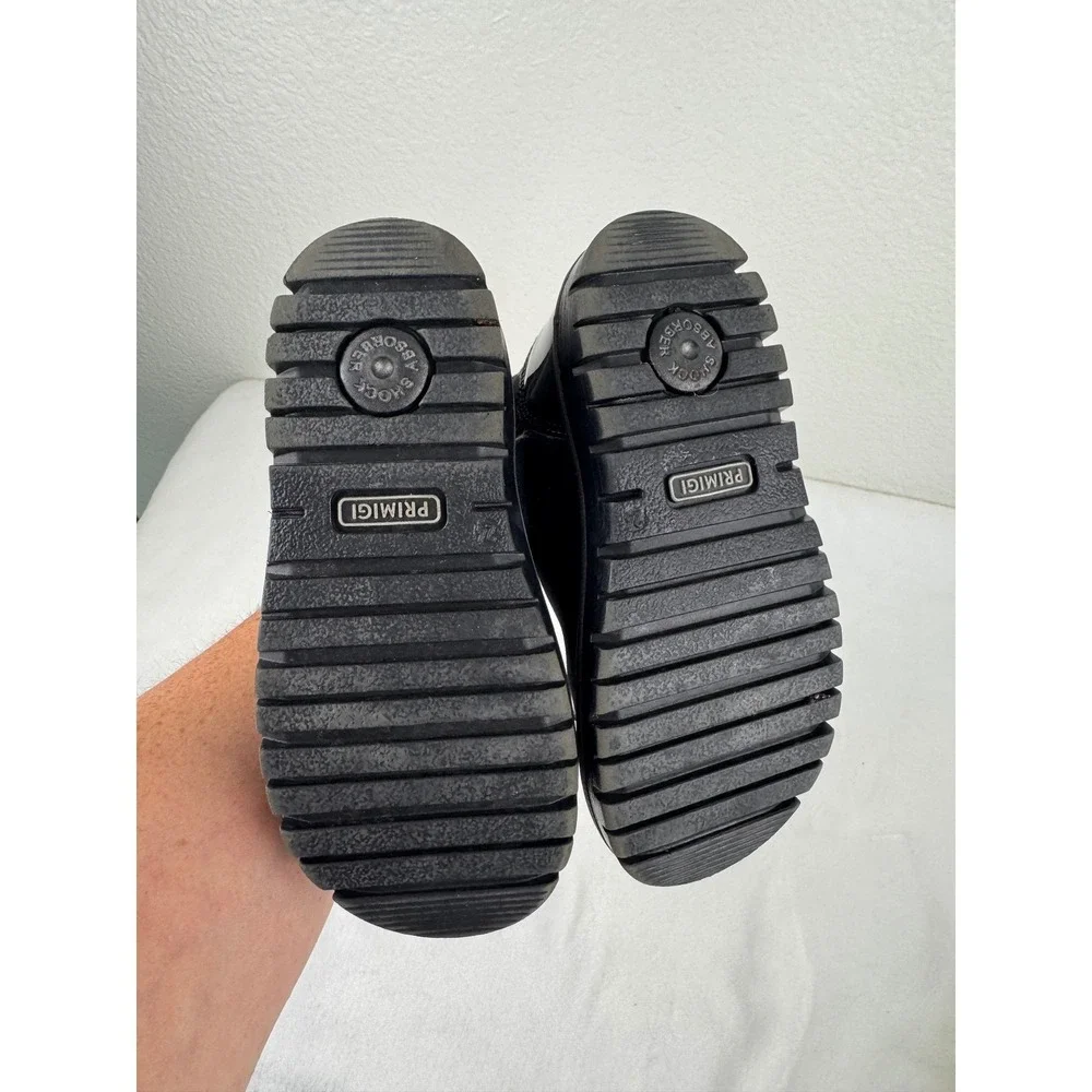 Primigi Black Patent‎ Cap Toe Side Zip Neoprene Boots Kids Size 24 8